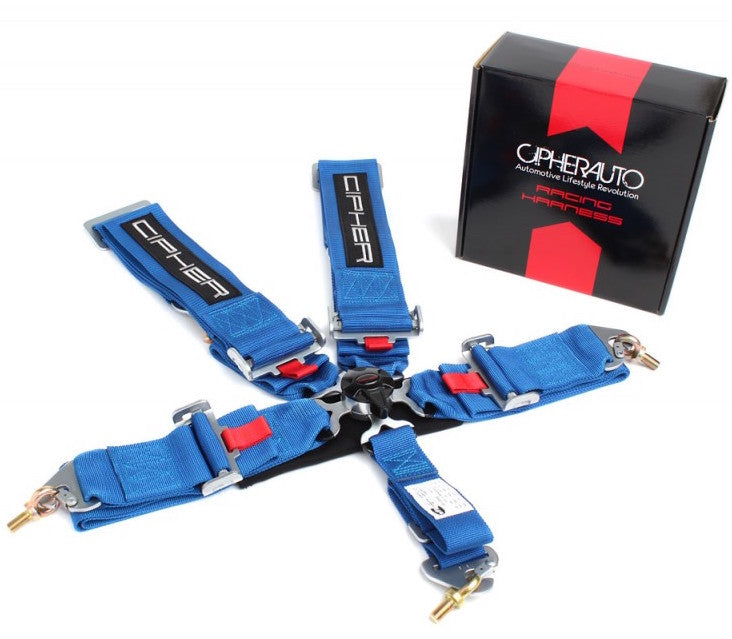 Cipher Racing Harness 5 Point 3 Inch (Blue) Camlock Quick