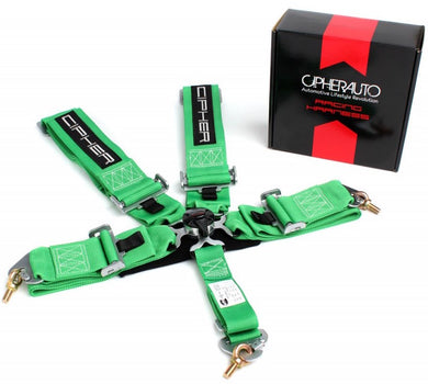 Cipher Racing Harness 5 Point 3 Inch (Green) Camlock Quick Release
